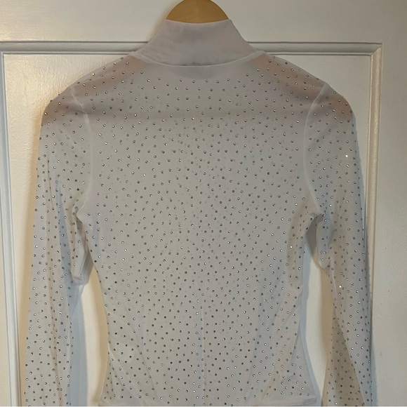 Honey: White sheer rhinestone bodysuit - Picture 2 of 5